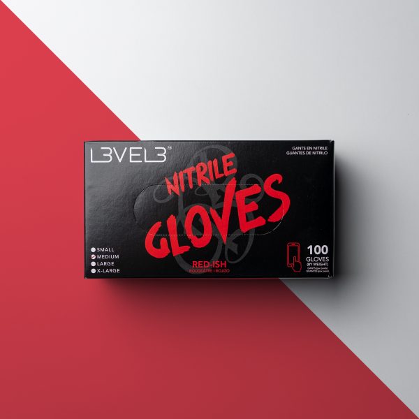 Guantes De Nitrilo Level3 RED -ISH  (TALLA L)
